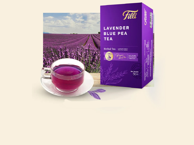 FiLLi Cafe Lavender Blue Pea Tea Bags - FiLLi Zafran Tea Powder