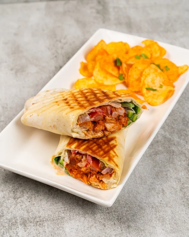Chicken Tikka Wrap (served Chips) - FiLLi Cafe